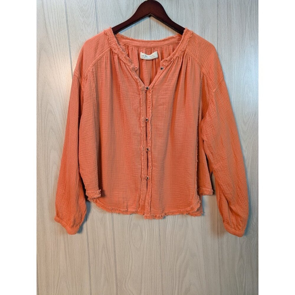 Free People We The Free Moving Mountains Button Down Top Womens Size Small